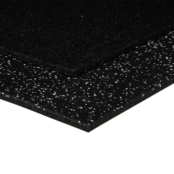 EZ Clean - 15mm 1m² Black & White Composite Rubber Gym Flooring Tiles